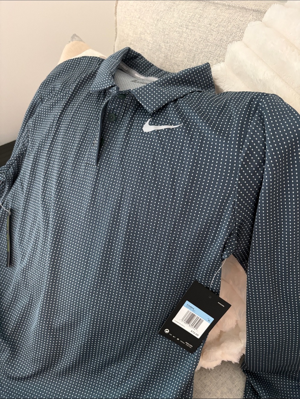 Nike Golf Navy Blue Polo with gray Swoosh